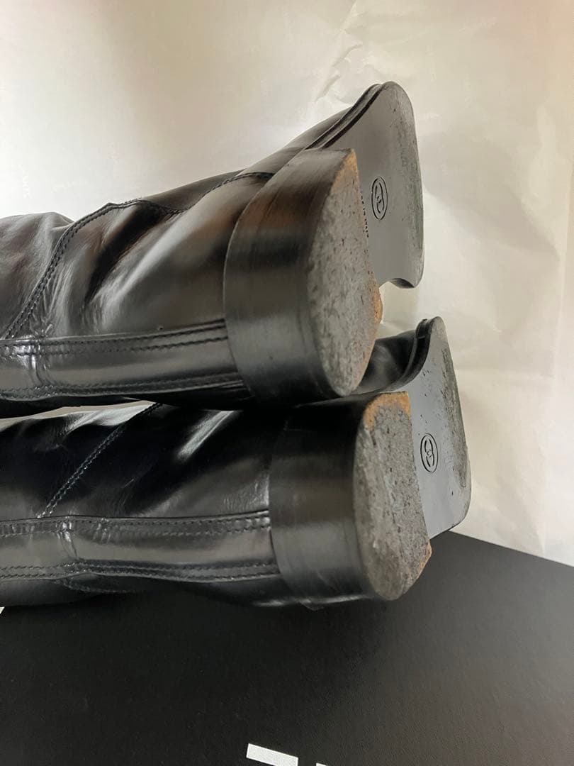 美品CHANELサイドココマーク バイカラー　ロングブーツ/ジョッキーブーツ