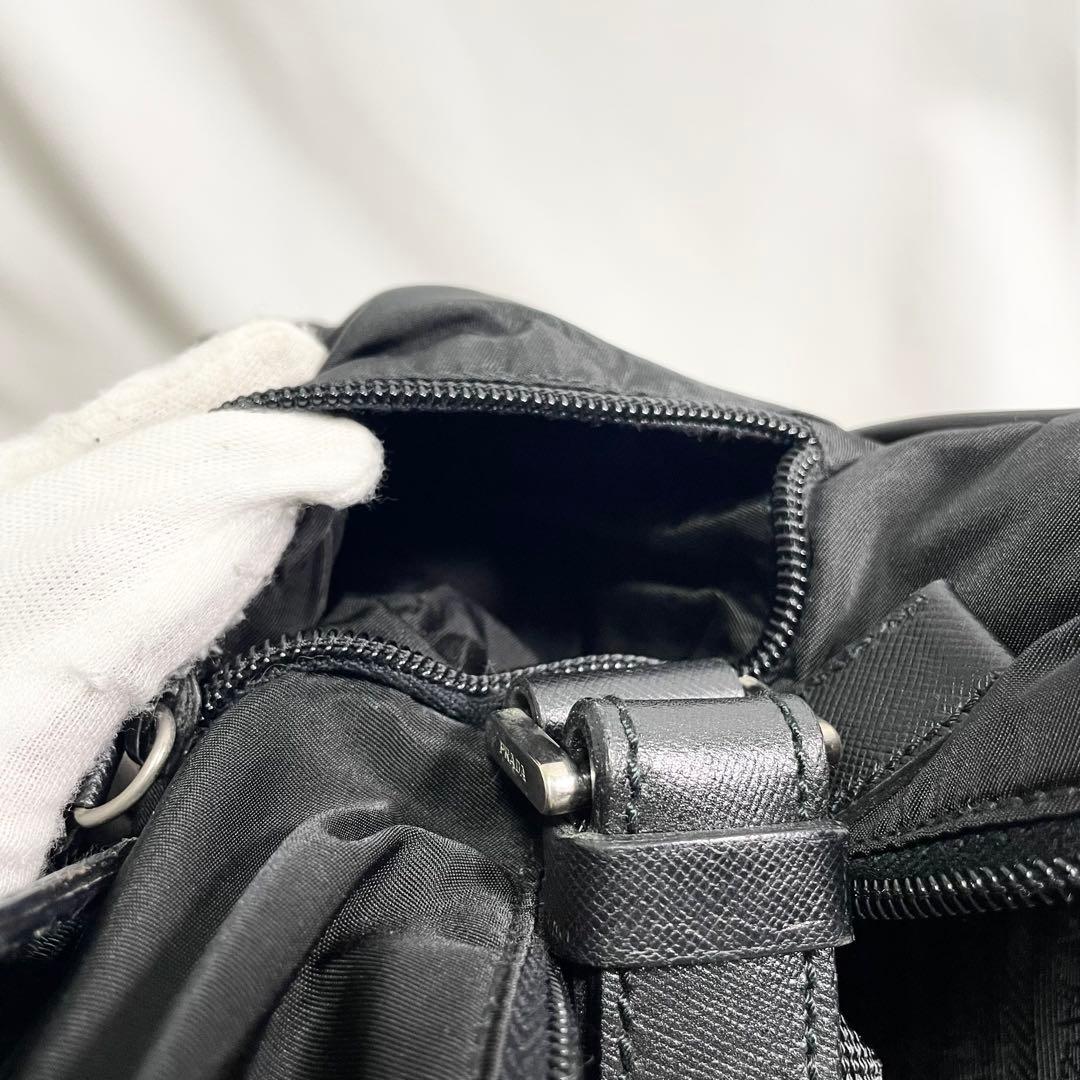 プラダ 2way ボストンバッグ 三角ロゴ ナイロン ブラック 大容量 多機能