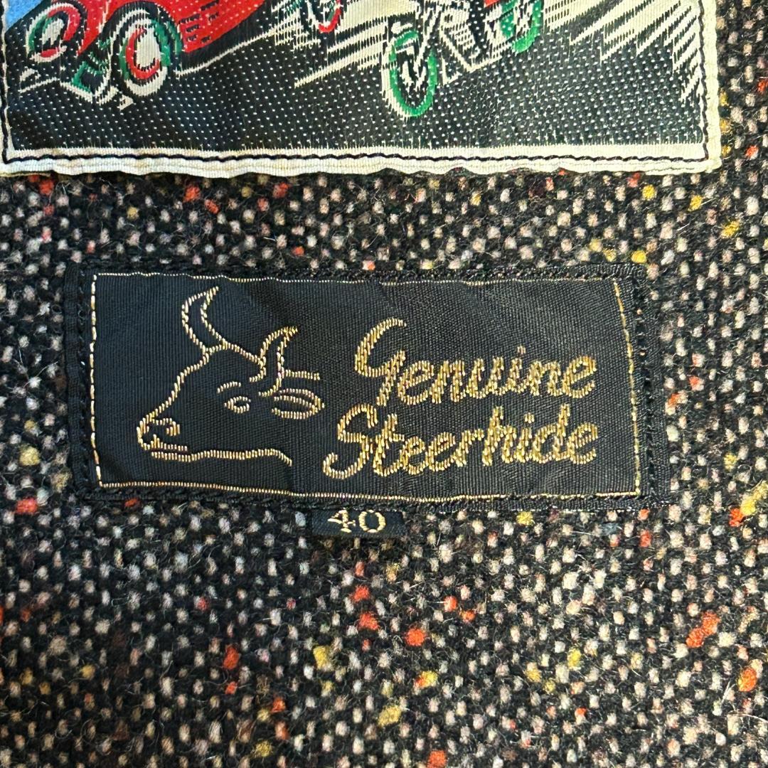 希少80s　エアロレザー　ハイウェイマン　ステアハイド　ライダース　牛革　40