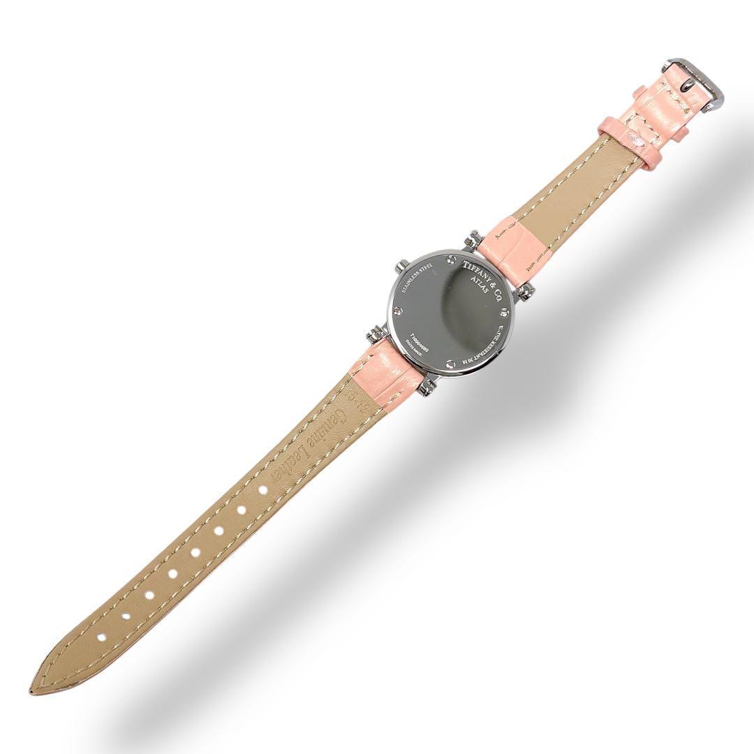 ティファニー アトラス Z1300 革ベルト ピンク レディース 時計 ブランド