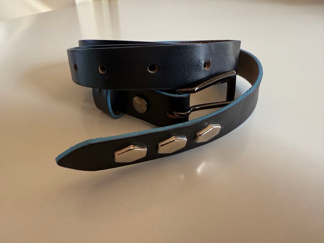 【美品】anytee Narrow Long Belt Black Blue