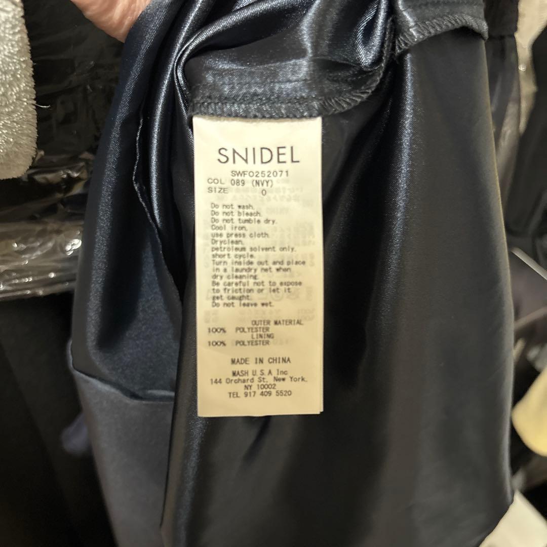 snidel バックリボンシフォンワンピース　ネイビー