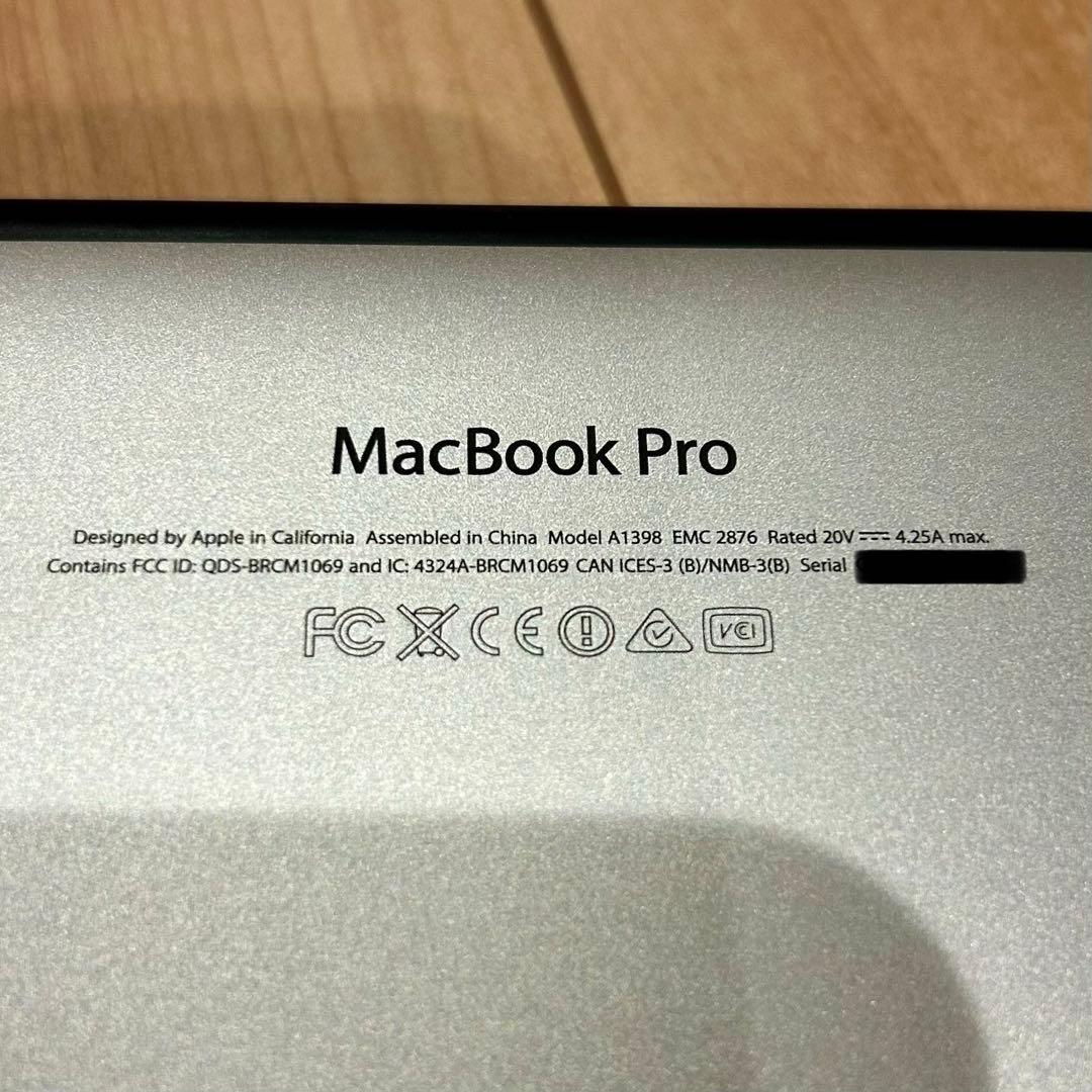 ［美品］MacBook Pro 15in Mid 2014 充放電:51回