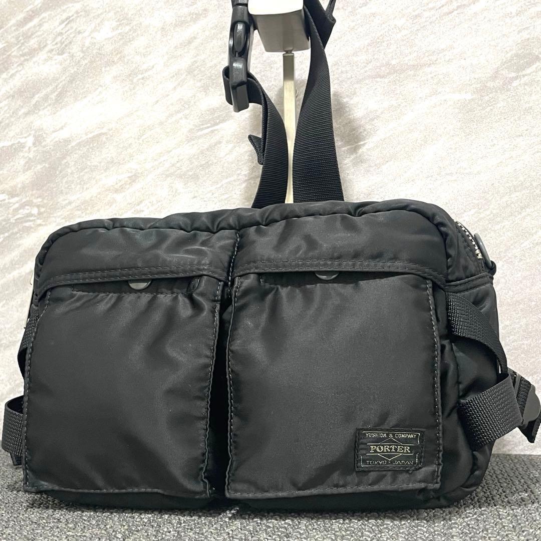 人気 美品✨ PORTER タンカー ウエストバック 黒 ヒップバッグ