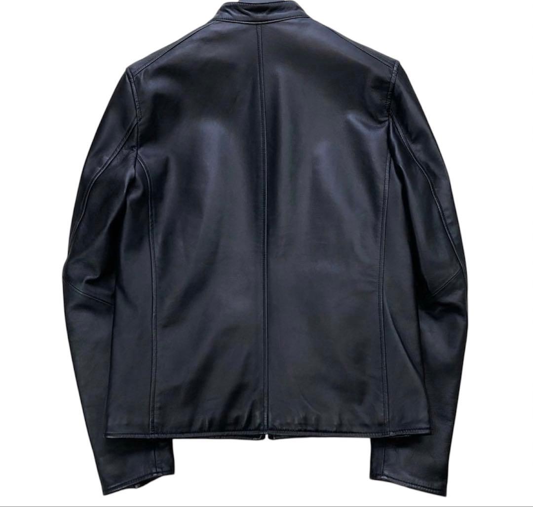 【最高級】ナノユニバース 羊革 シングル ジャケット ライダース キルティング