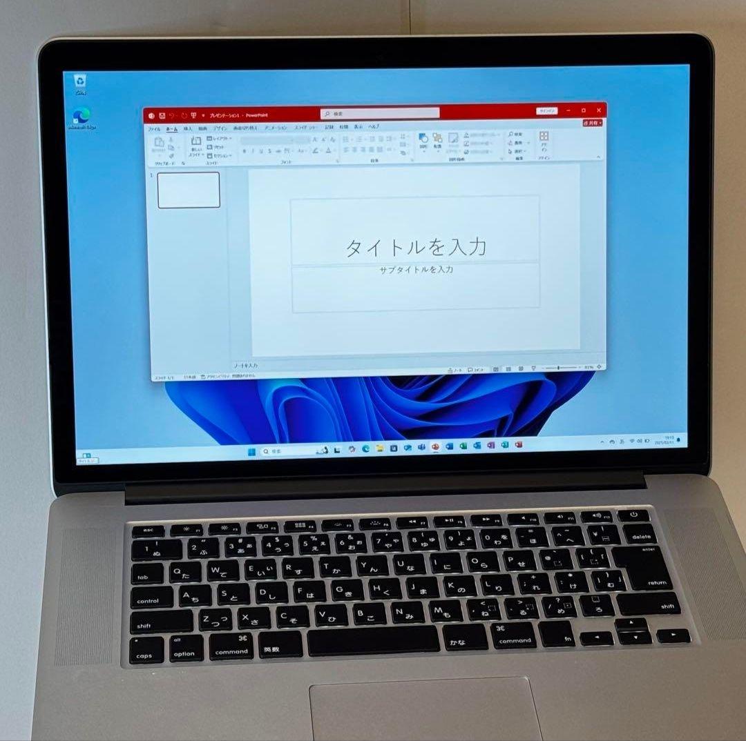 MacBook Pro 15インチ Windows 11 Office