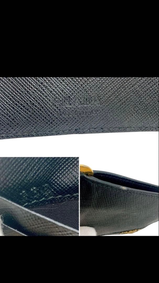 美品✨PRADA プラダ　マネークリップ　カードケース　サフィアーノ　ブラック