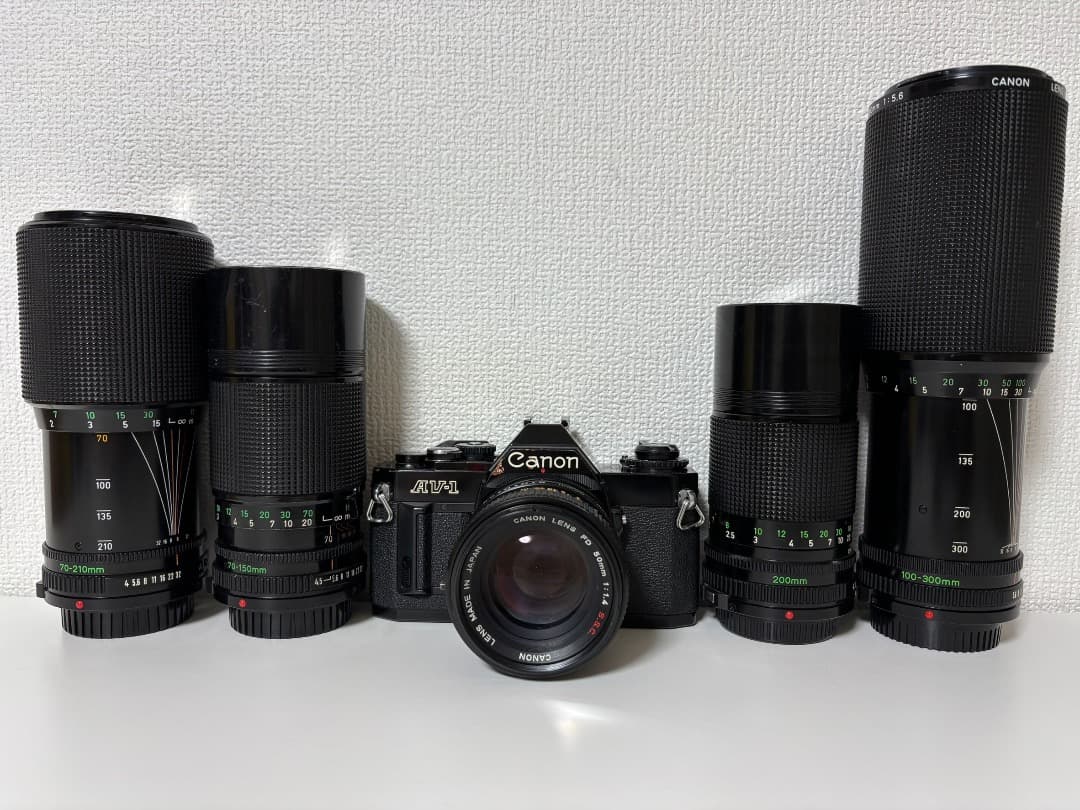 Canon AV-1 モルト交換済 FDレンズ５本