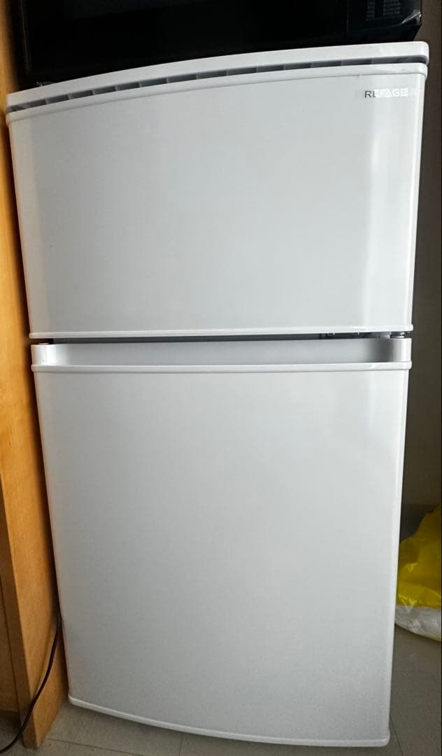 ホワイト 2ドア冷蔵庫 LED照明付き