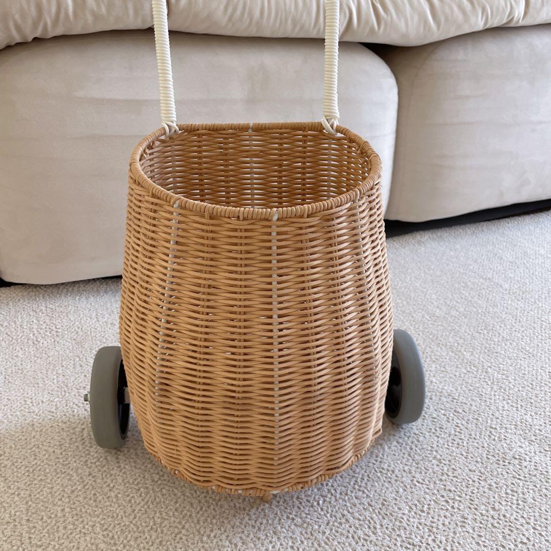 バスケット　ラタンバギー　子供　手押し車　おままごと　韓国　カゴ　バギー