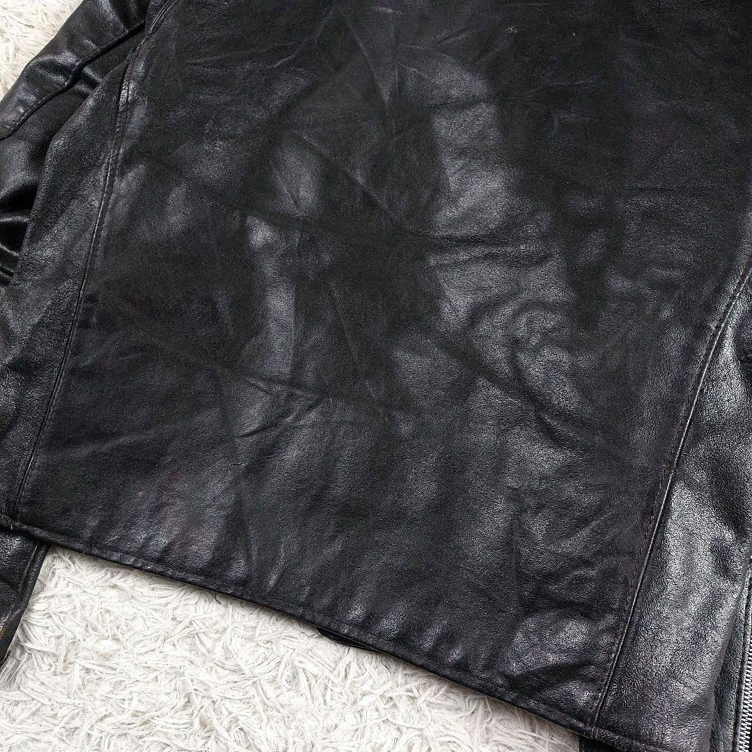 70s 希少 Excelled USA製 ダブルレザーライダースジャケット 46