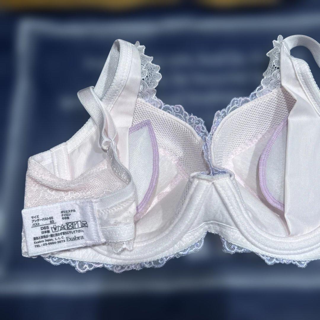 Exabra 花柄レースブラジャー２点ショーツ１点セット