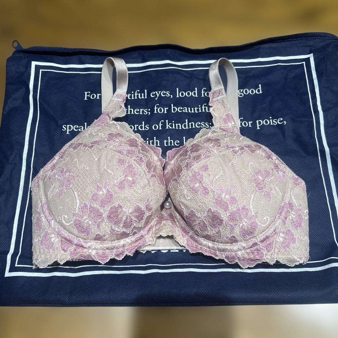 Exabra 花柄レースブラジャー２点ショーツ１点セット