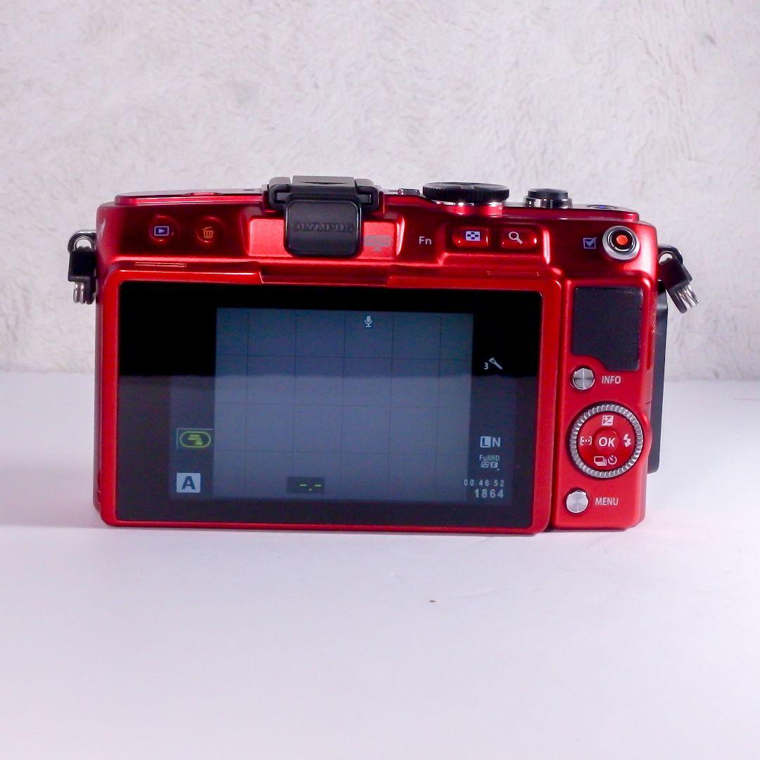 完動美品 オリンパス OLYMPUS PEN Lite E-PL6 レッド