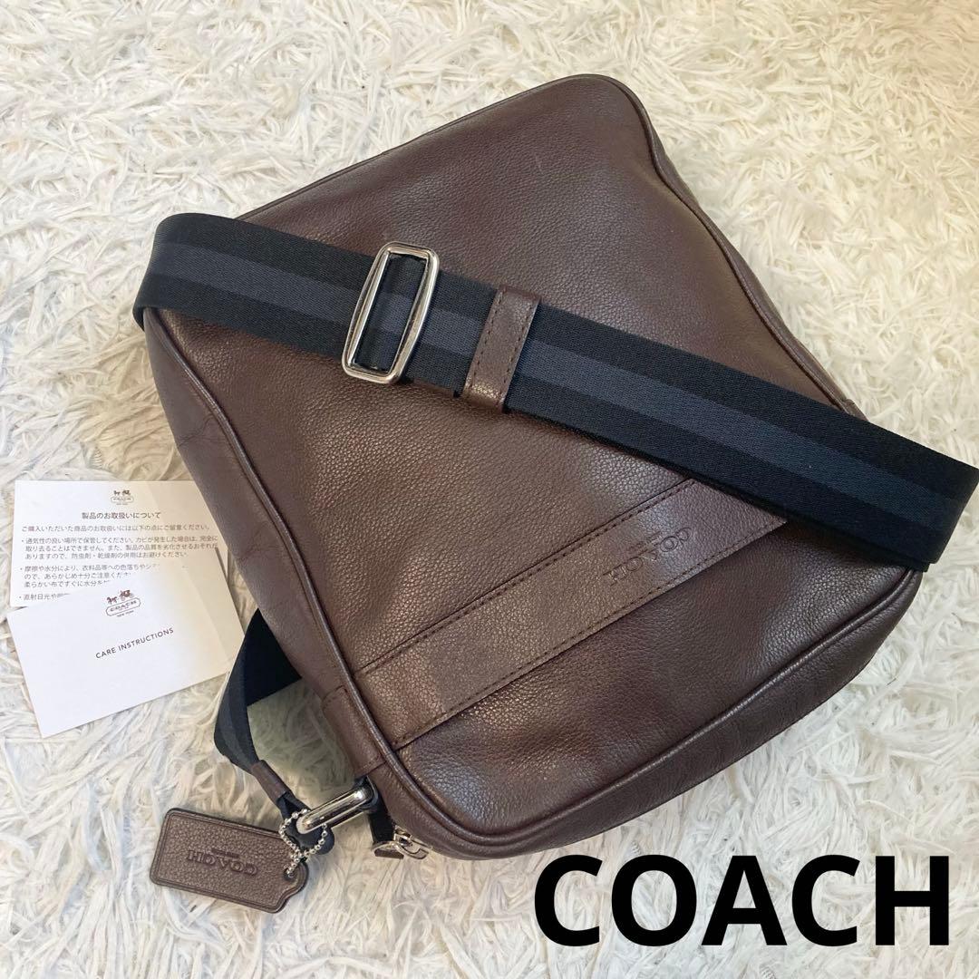 極美品 COACH チャールズ フライトバッグ ヘリテージ ボディバッグ