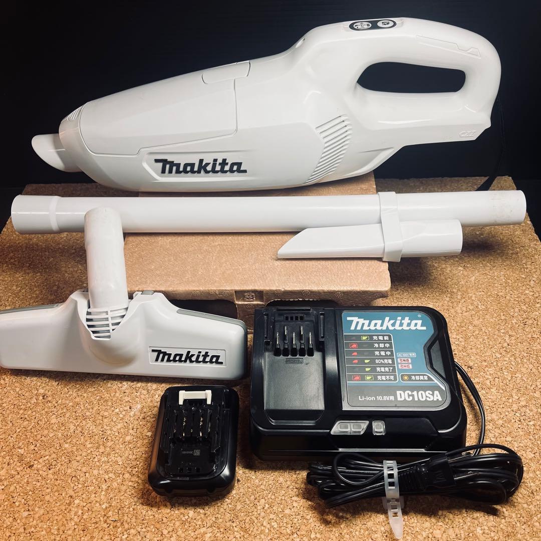 Makita充電式クリーナーCL107FDSHW充電器.バッテリー付属紙パック式