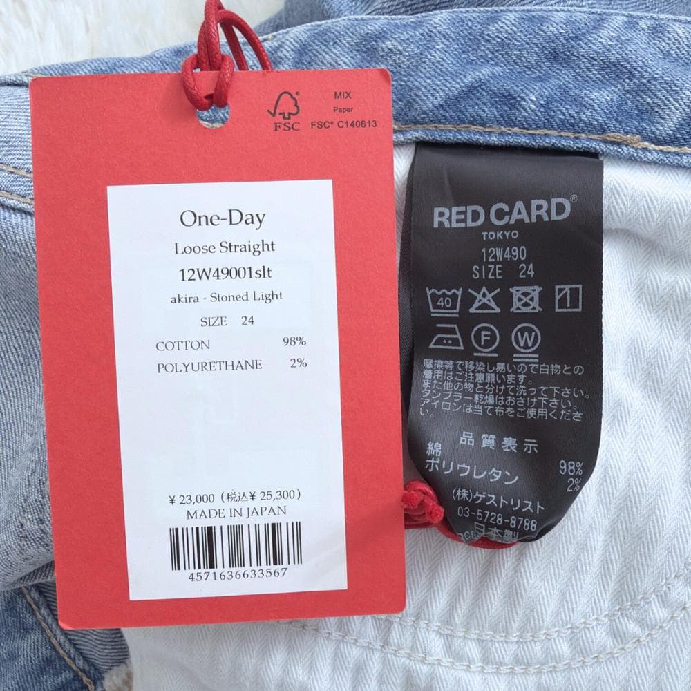 25SS新品★レッドカード　one day デニムパンツ　24　ルーズストレート