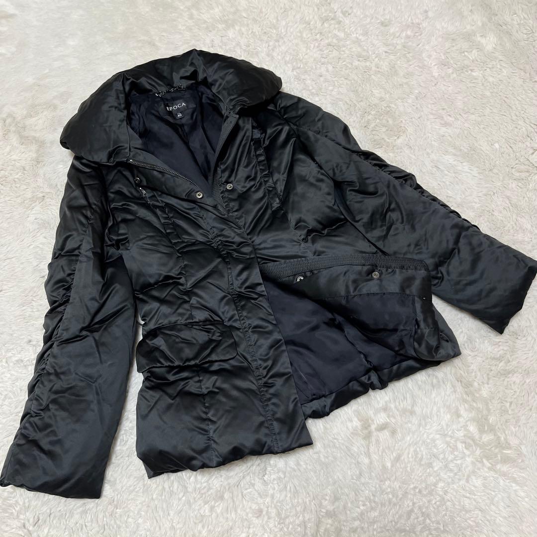 EPOCA エポカ　ダウンジャケット　ダウンコート　ジップ　黒　ビッグカラー　L