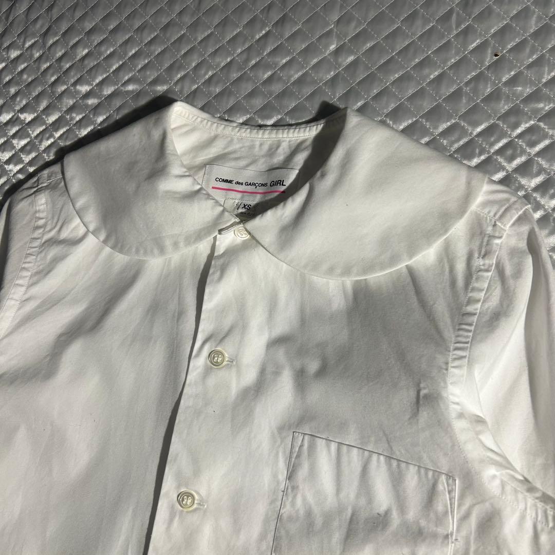 AD2019 丸襟ブラウス ラウンドカラー 白 定番