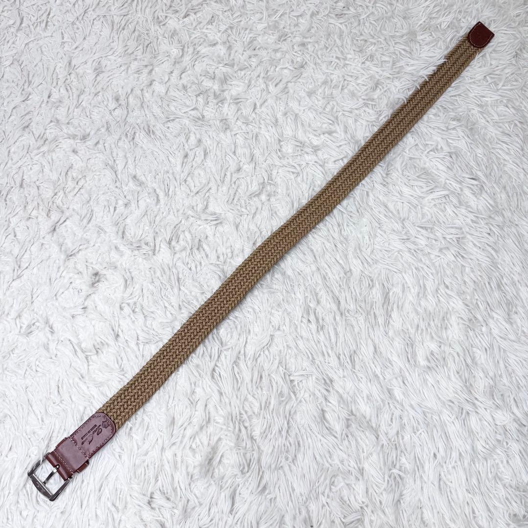 【極上級】ロロピアーナ イタリア製 メッシュ レザー ベルト ブラウン