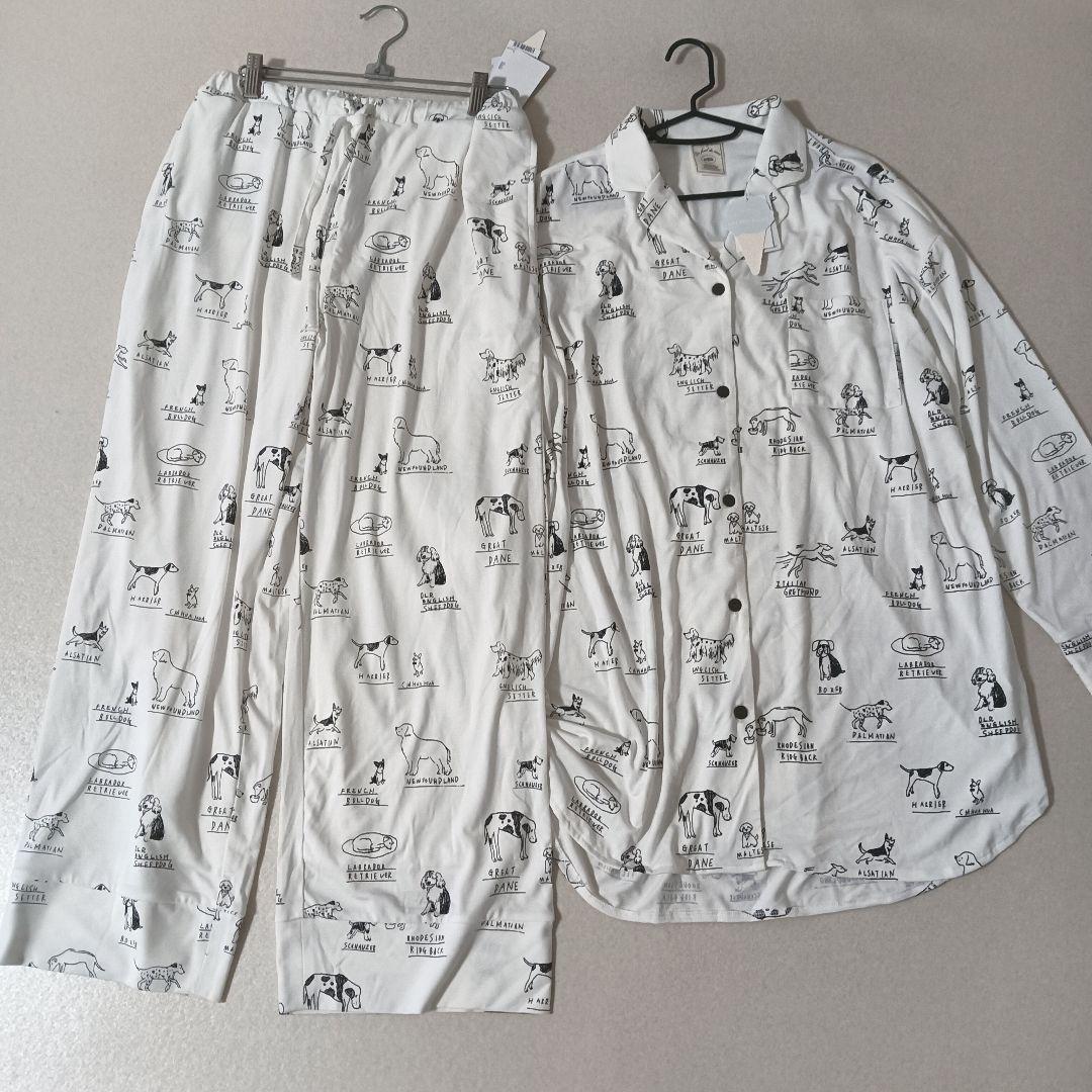 新品タグ付き ジェラピケ ルームウェア セットアップ いぬ柄