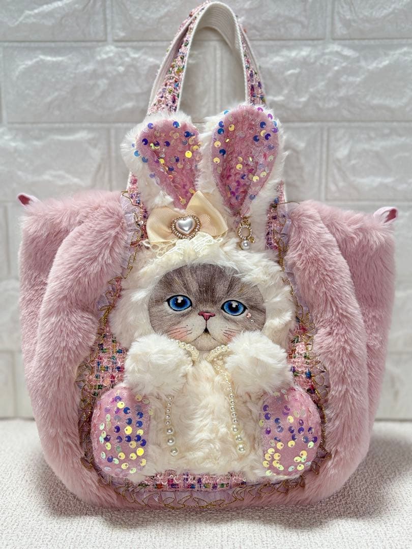 あ*こ様 コヤンイサムチョ　ハンドメイド　ファーバッグ　白　ルミちゃん　うさぎ