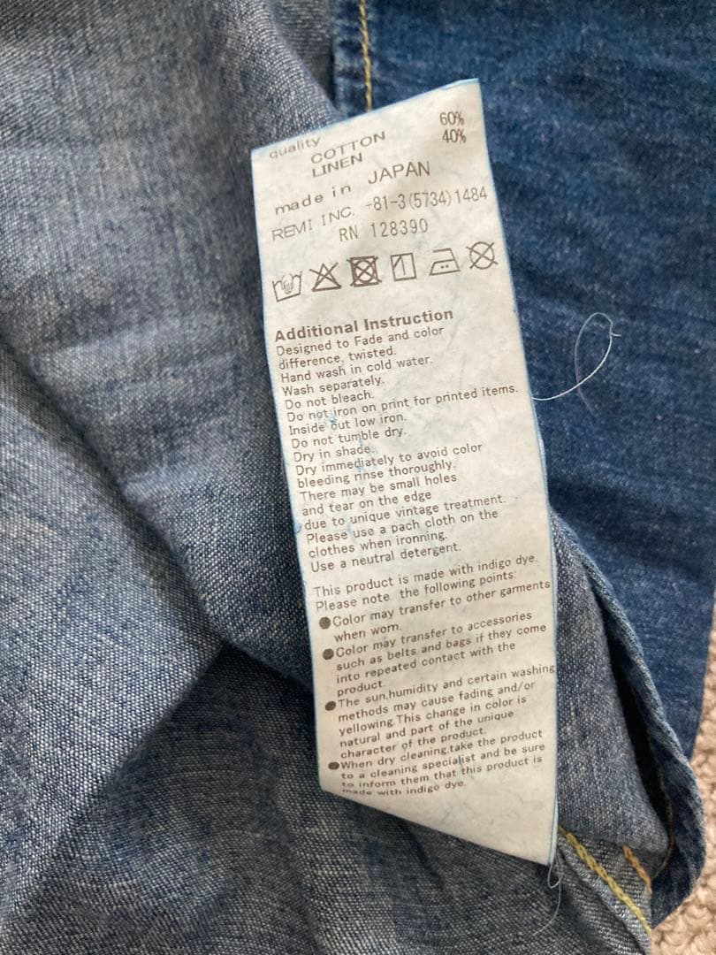 【新品】REMI RELIEF /コットンリネンWestern Shirt