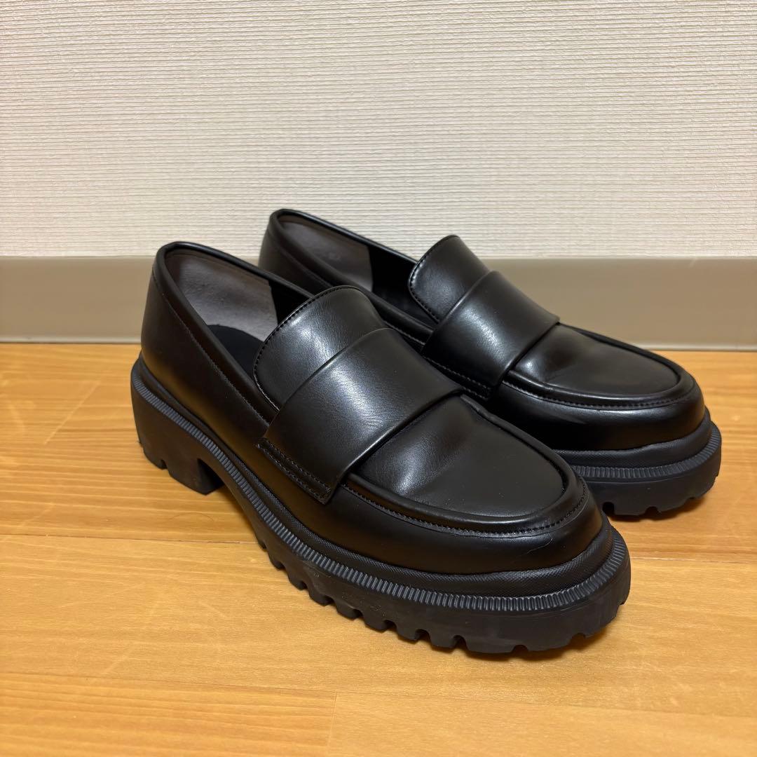 アダムエロペ 晴雨兼用ベーシックローファー/撥水 ブラック 23.5