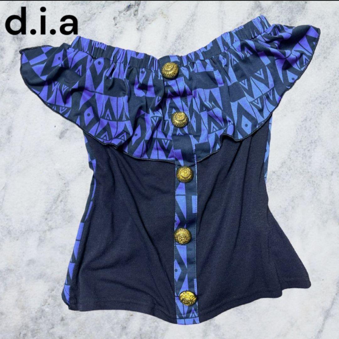 ♢ d.i.a ダイア ベアトップ 袖なし　ギャル フリル 背中 レース