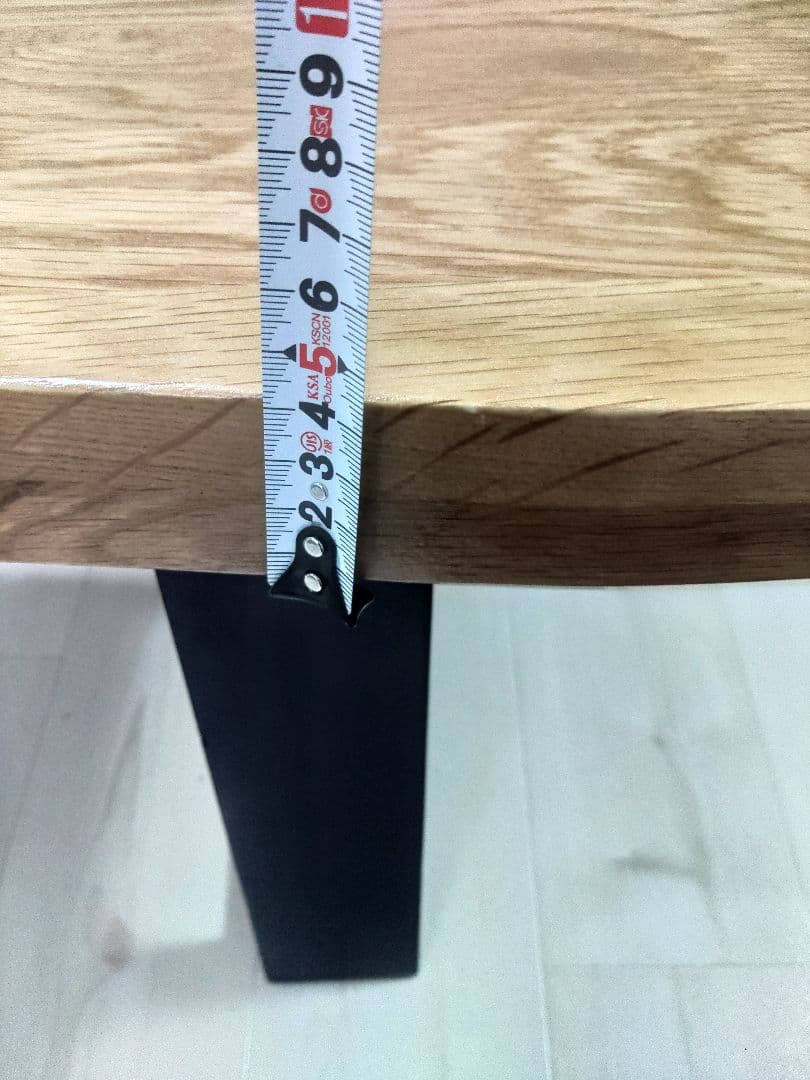 レザークッションおまけ付き　天然木　ダイニングベンチ　一枚板風　オーク　無垢材