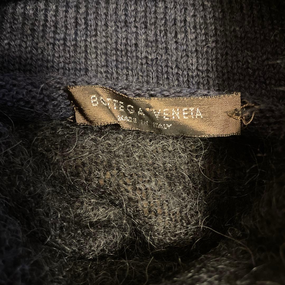 BOTTEGA VENETA 長袖タートルネックセーター グレー✖️ネイビー S