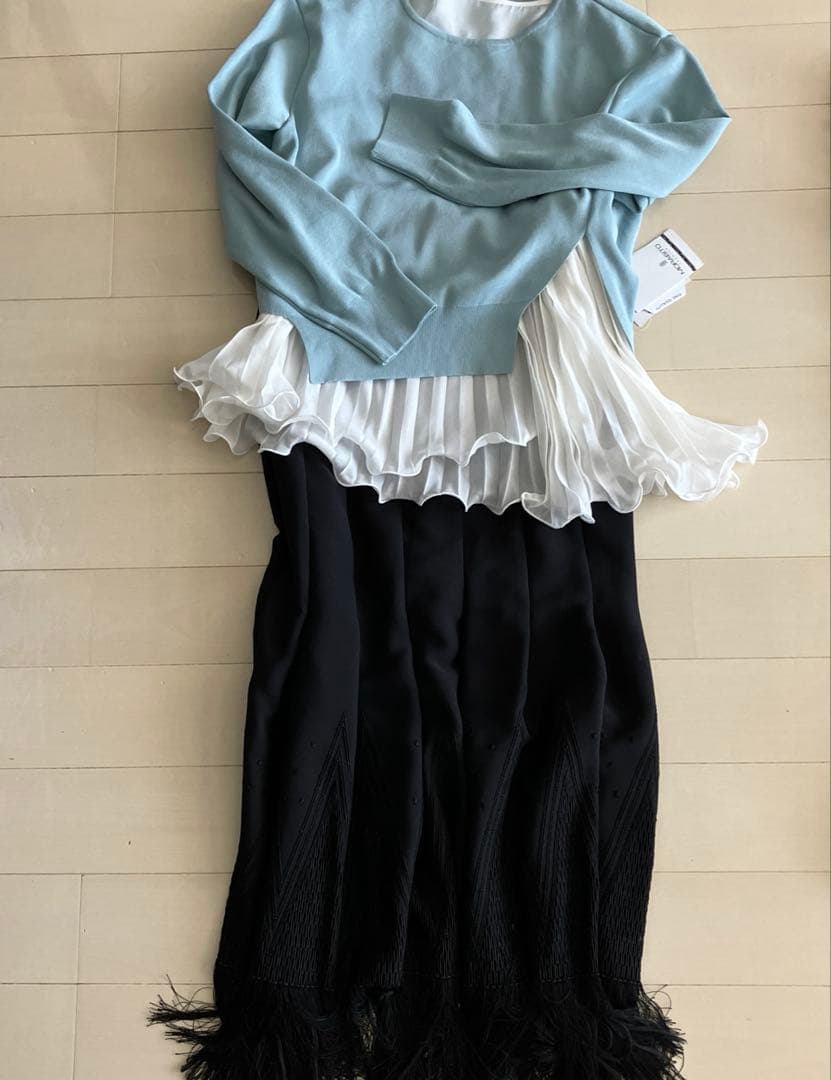 【新品】　MORABITO PRIMIER 水色 長袖ニット