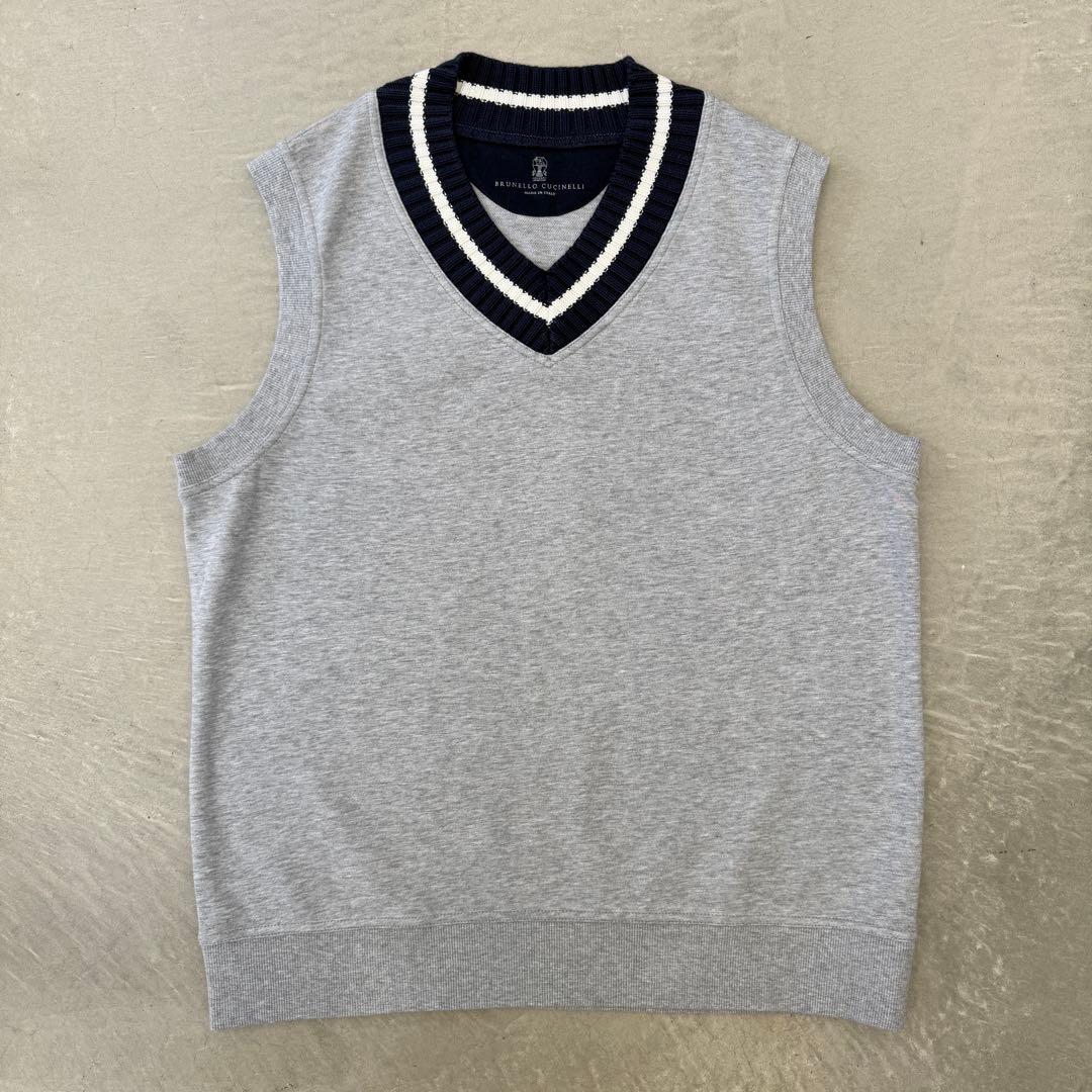 鈴*三様 【美品】 ブルネロクチネリ ベスト コットン グレー M