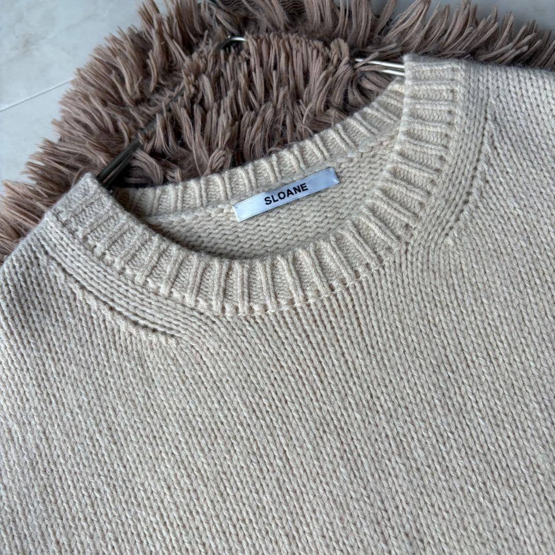 2023AW✨スローン 5G ジーロンラム×カシミヤ クルーネック ベージュ 2