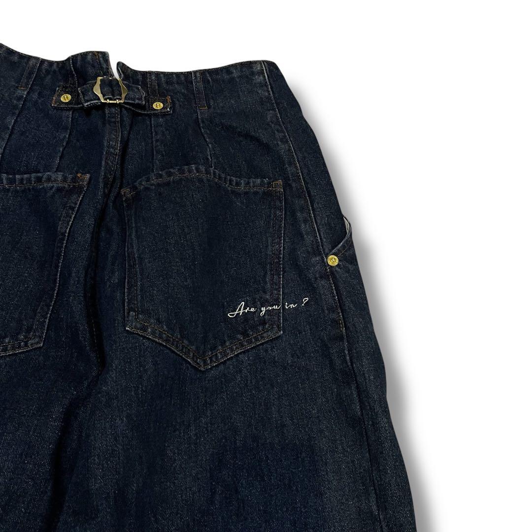 新品タグ付き✨辻元舞 I'm in バックベルトワイドジーンズ S ネイビー