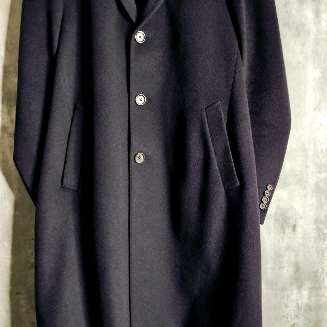 美品★ラルディーニ ブートニエール 極上ウール チェスターコート 50 ネイビー
