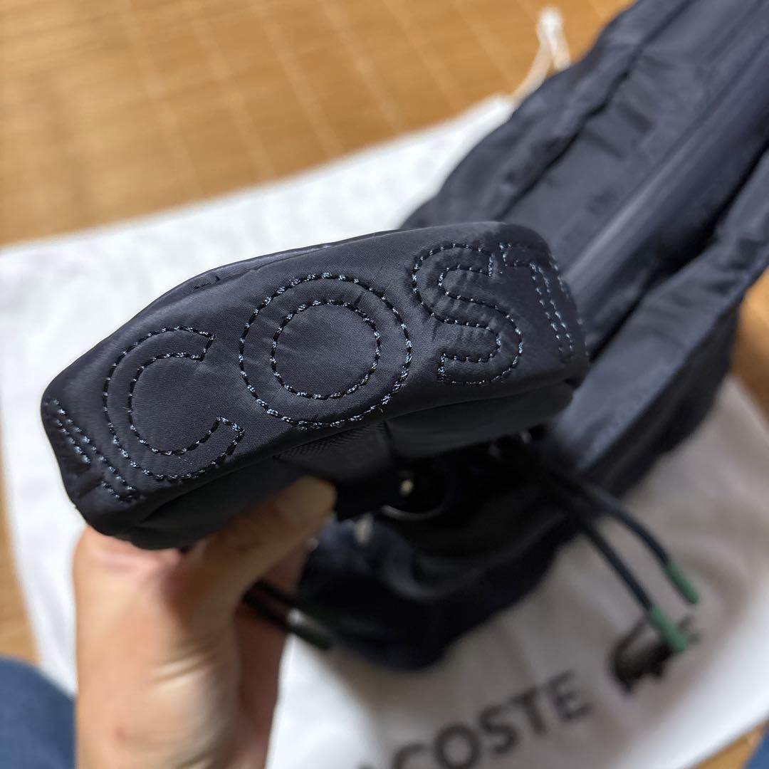 LACOST パデッドナイロン ゴルフボールエフェクトバケットバッグ 未使用品