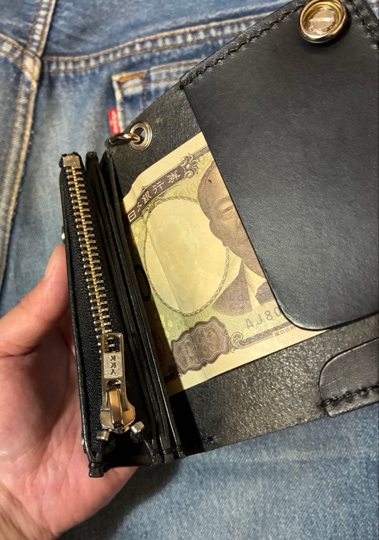 ショート　トラッカーウォレット　シルバー925 クロスボール　ブルガロ　※即納品