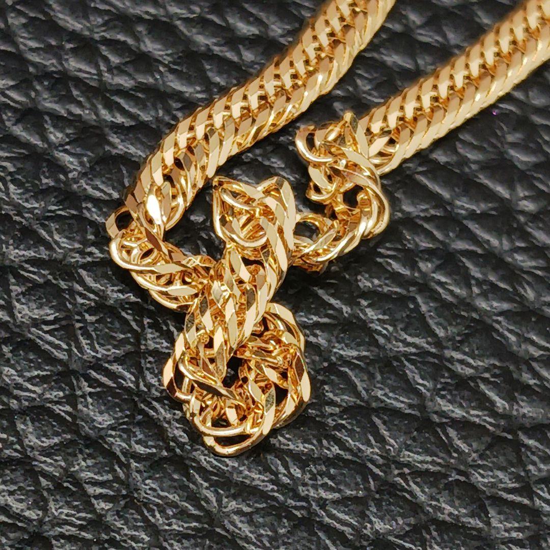 (B012007) K18 YG 喜平12面トリプル ネックレス メンズ