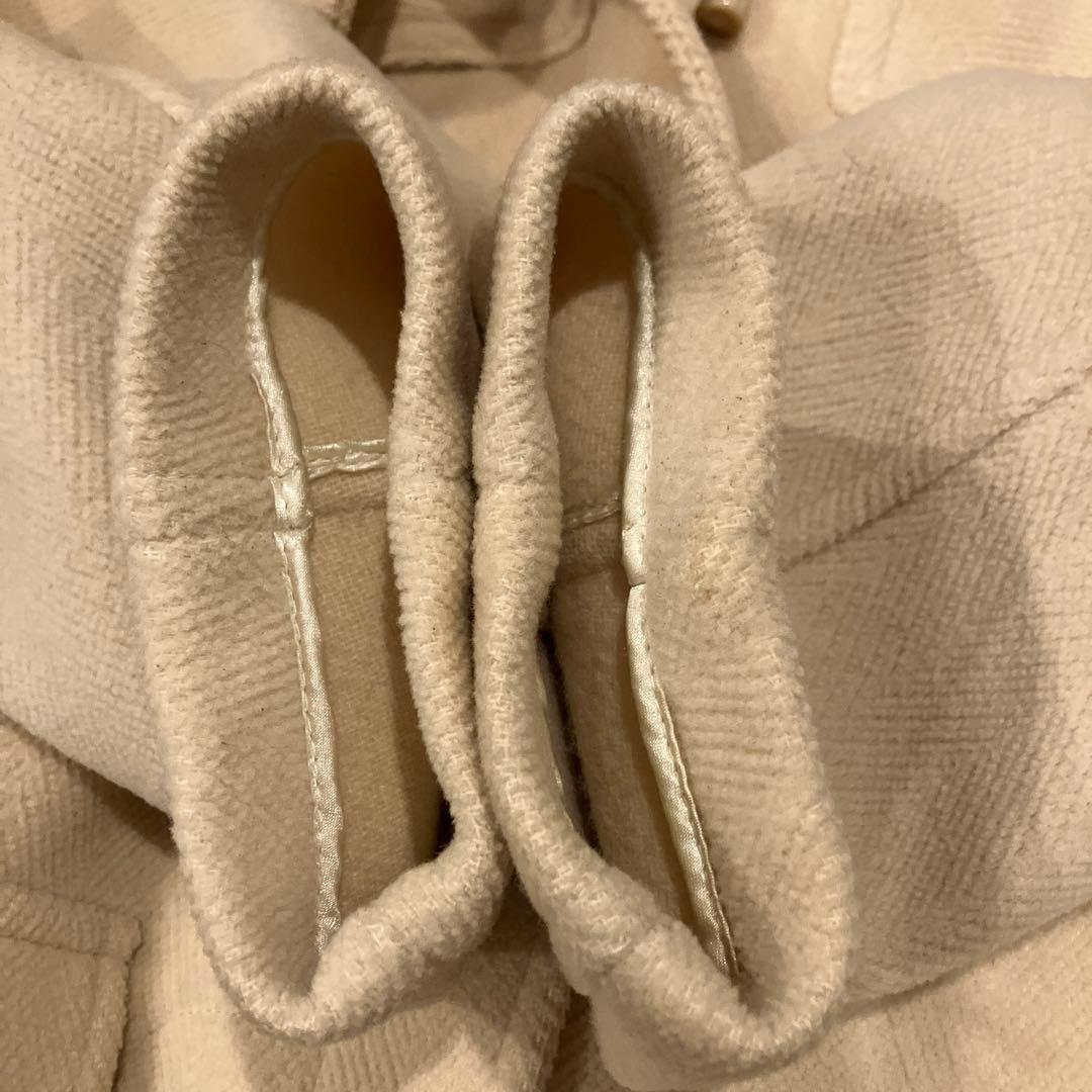 極美品　英国製　ヘリンボーン柄　ダッフルコート フード付き　ロング丈　上品　高級