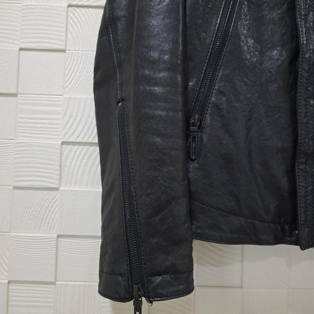 GALAABEND 黒レザーシングルライダースジャケット