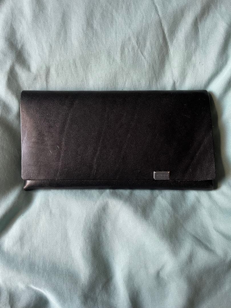 Shosa 本革 長財布 睡蓮画　ブラック×フローラル