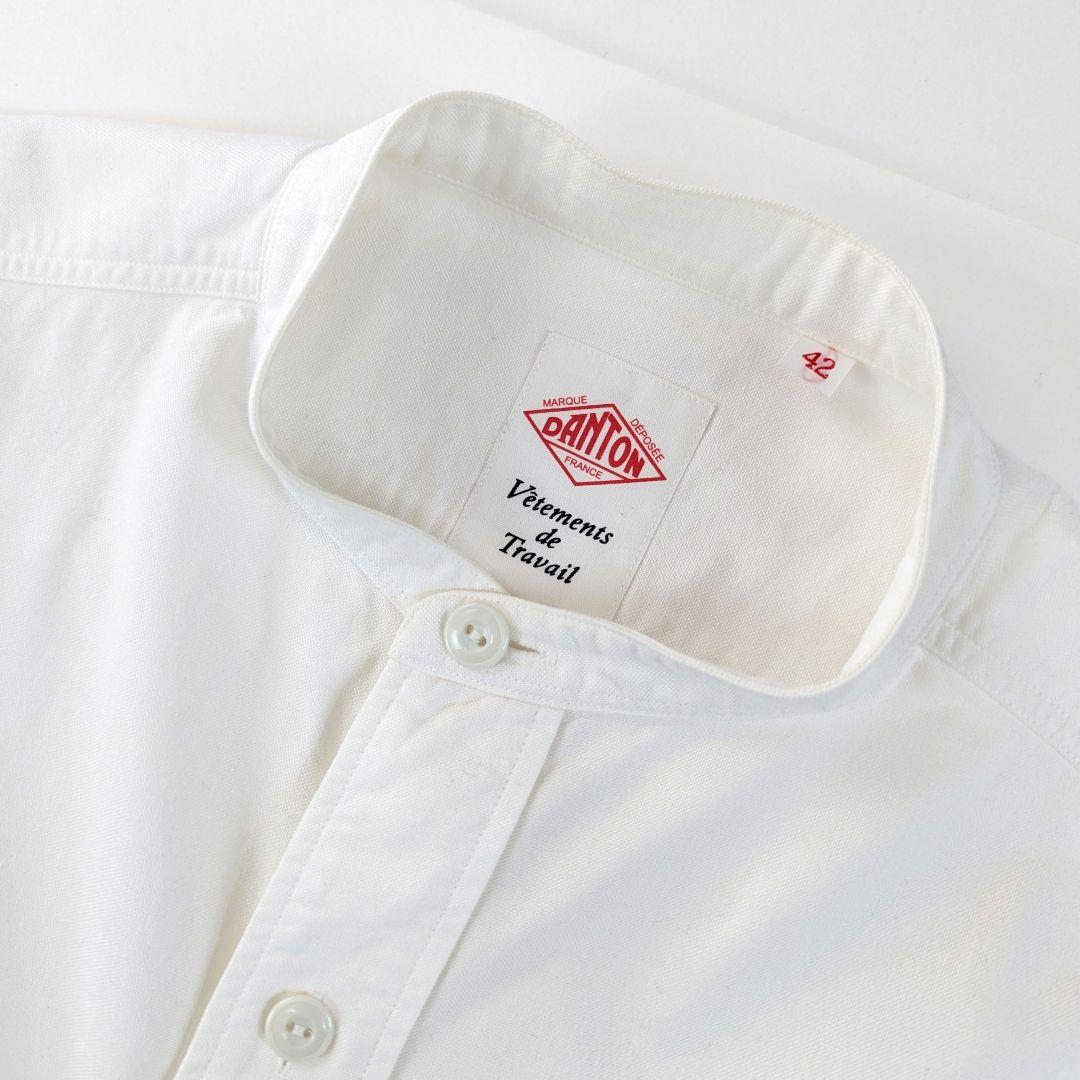 超人気★DANTON　ダントン　YOXバンドカラーシャツ　1.3万　L　ホワイト
