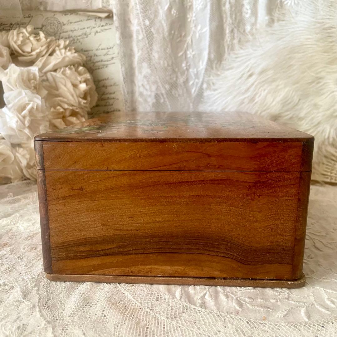 ミア　　【レア】鍵付き大きなモシュリンヌボックスピンクフランスアンティーク