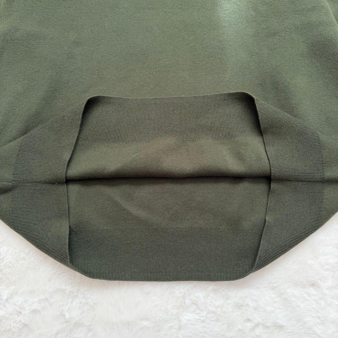 美品✨CABaN コットンカシミヤクルーネックプルオーバー ダークグリーン　M