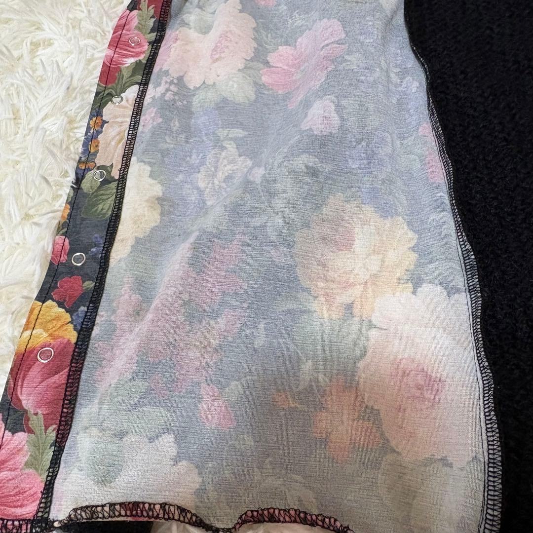 トリココムデギャルソンAD2013 花柄 切替え モヘア ニットシャツ Sサイズ