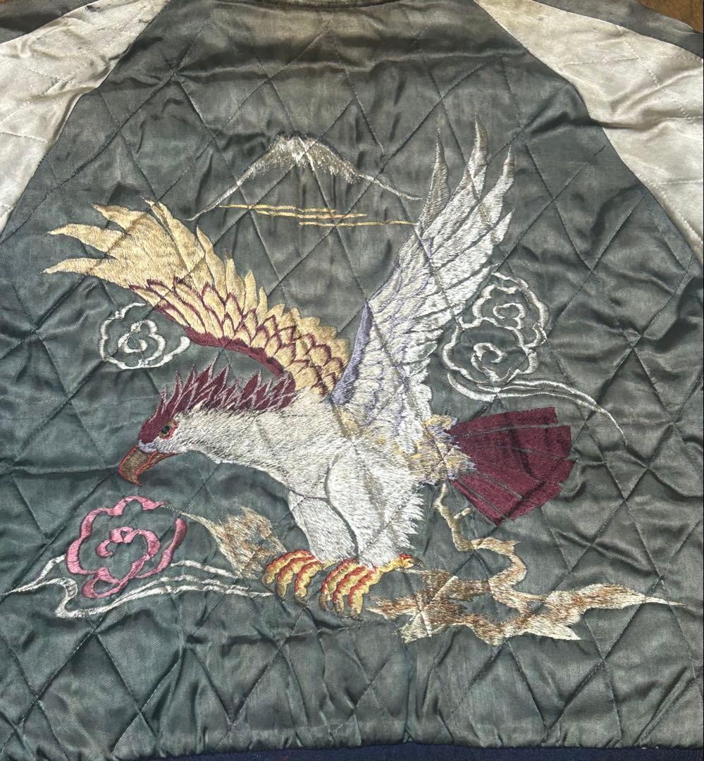 スカジャン vintage 50s 初期　両A面　虎　龍　鷹 TTSジッパー