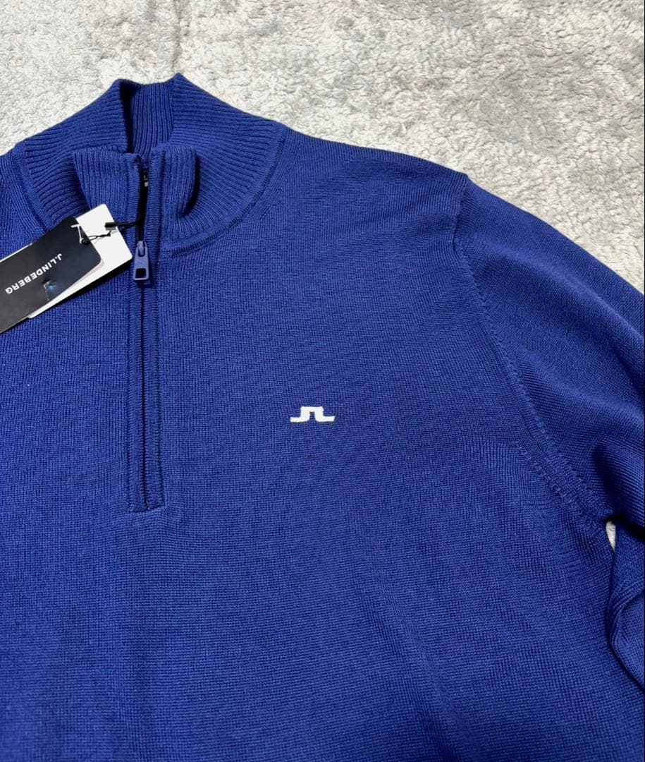 ★新品 J.LINDEBERG ゴルフセーター モックネック ハーフジップアップ