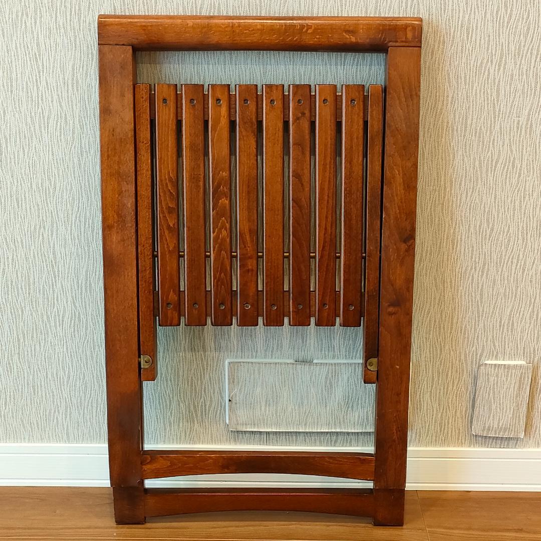 ヴィンテージ　木製　真鍮金具　フォールディングチェア　折りたたみ椅子