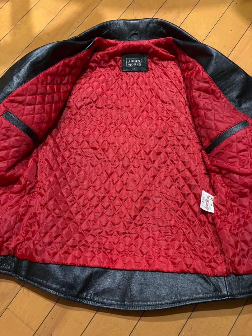 HORN WORKS ブラックレザー ダブルライダース M